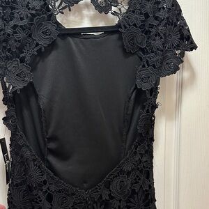 NWT WOMENS Lulus Black Floral Lace Mini Dress